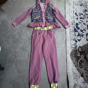 Matilda Jane Green and Pink Striped Hoodie